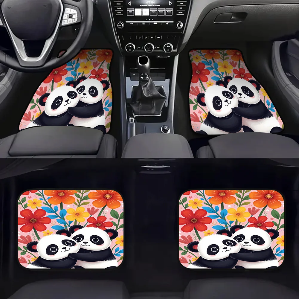 A Collection Of Four Car Floor Mats Tailored For Pet-Friendly Journeys With Dogs Or Cats, Showcasing Easy-To-Clean Surfaces And