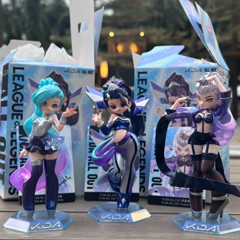 Genuino K/Da All Out League Of Legends Akali&Ahri&Evelynn&Seraphin Serie Intersting Box Beaver Kasha Maniglia Regalo Toy