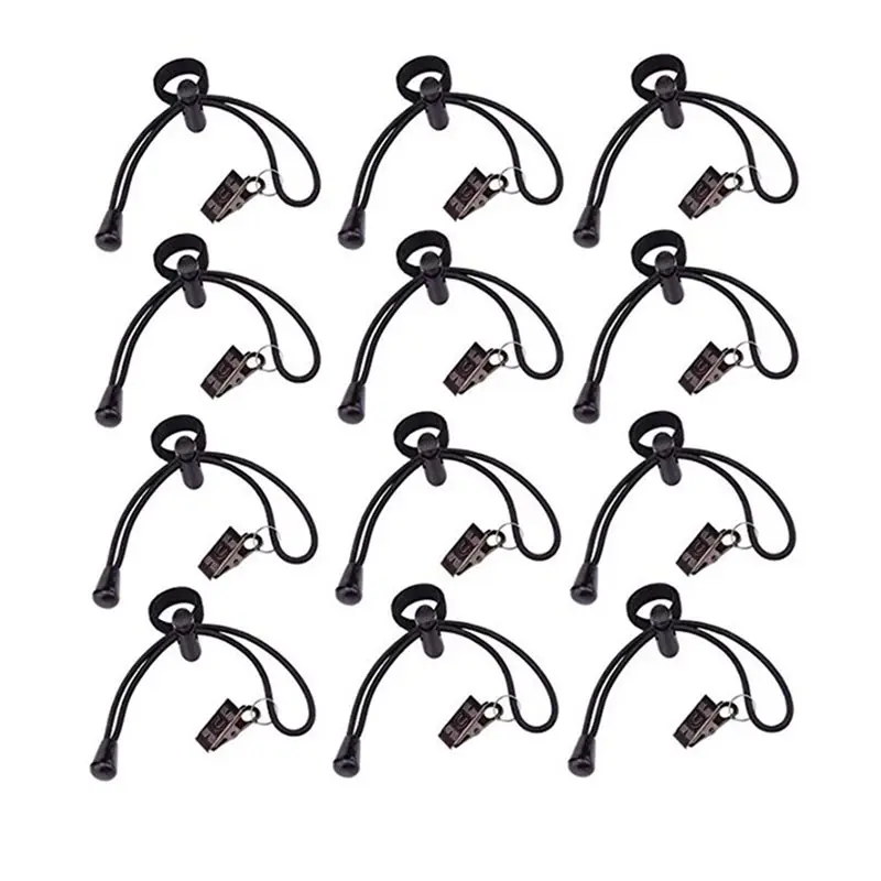 B84B-Adjustable Elastic Clamps 12Pcs Heavy Duty Spring Clamps Backdrop Clips Kit For Video Studio Background Holders