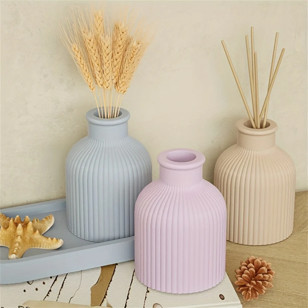 1/2 Stück Vasen-Tablett-Silikonform, ovale Untersetzerform und Flaschenbehälterform, Süßigkeitenbehälter, Blumentopf, Geschenk, Heimdekoration – Detail 3