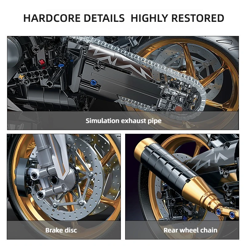 TOYLINX Alloy Motorcycle Desktop Decorations 2045PCS Racing Building Block Model  Kid Toys Christmas Easter Festive Gift Giving