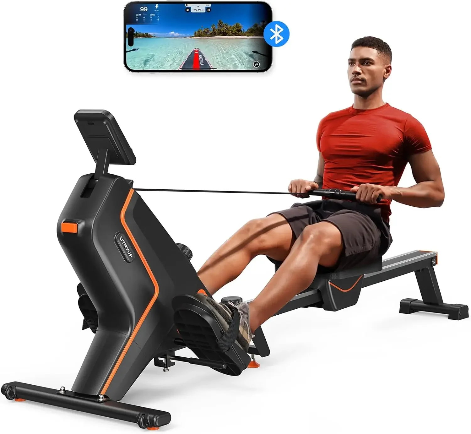 Rowing Machines for Home, Compact and Saves Space - Vertical/Folding Storage, 350 LB Weight Capacity with Bluetooth App