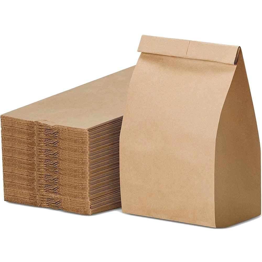 Papier-Lunchbeutel, 20/50 Stück, Einweg-Kraftpapiertüten für Brot, Sandwich, Snack, kleine Einkaufstüten, Lebensmittelverpackung, Mitnahmebeutel – Detail 5