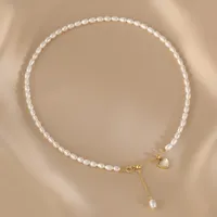 Real 925 Sterling Silver Pearl Shell Heart Choker Necklaces for Women Classic Fine Jewelry Minimalist Geometric Accessories
