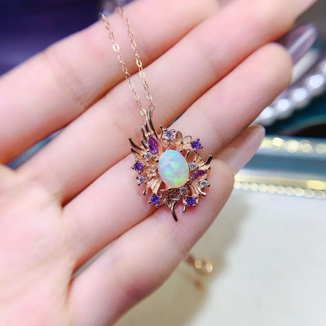 قلادة عصرية ورائعة من العقيق الطبيعي المذهل S925 من الفضة الإسترليني الأنيقة الفاخرة هدية مجوهرات لها