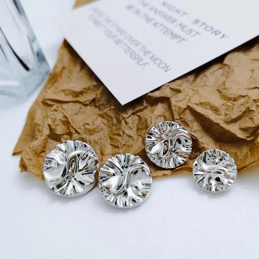 10PCS S-shaped Convex Metal Buttons Sewing Suit Jacket Sweater Coat Buckle Round Decorative Buttons