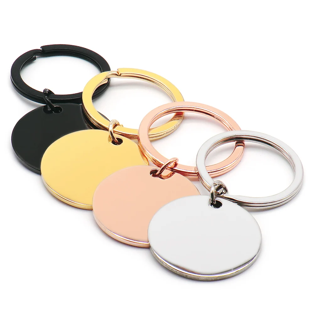 Wholesale 10PCS Stainless Steel Round Dog ID Tag Blank Pendants For Necklaces Custom DIY Jewelry Making Keychain Dog Tag