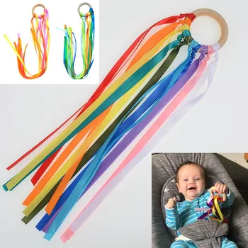 Montessori Style Sensory Toy BPA-free Non-toxic Baby Ribbon Ring Newborns Upwards Develop…