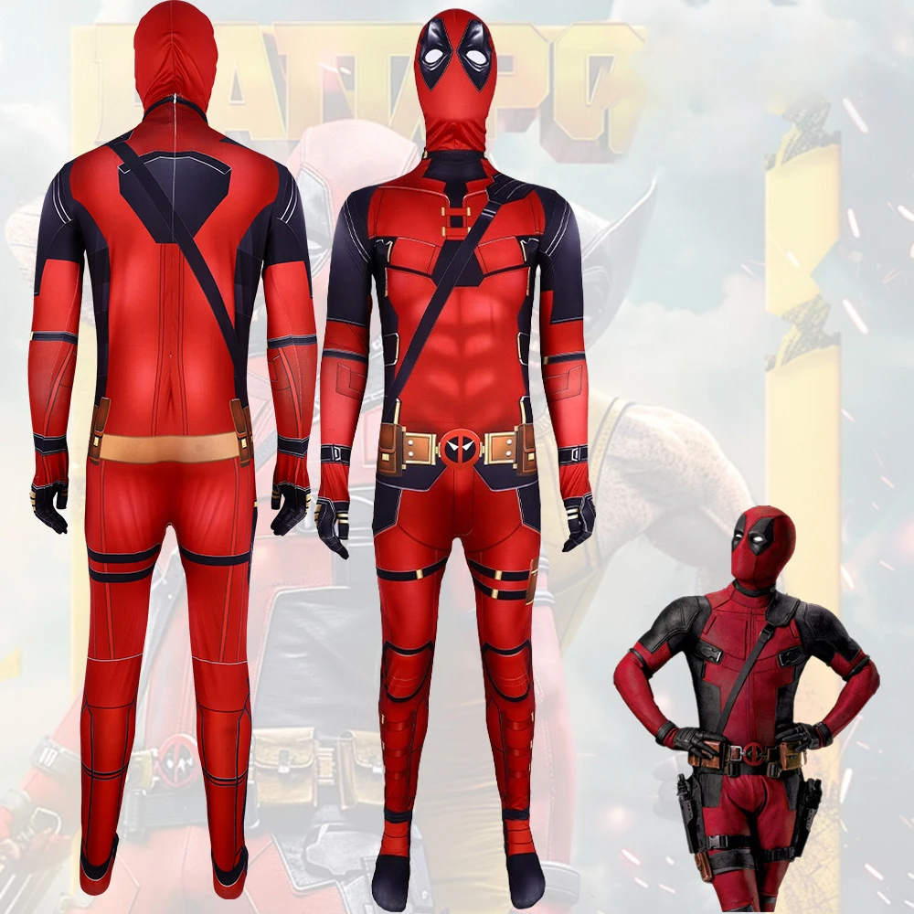 Superhero Deadpool Jumpsuit New Year Movie Deadpool Role Play Costume Superhero Mask Rich Accessories Party Clothes Outfits