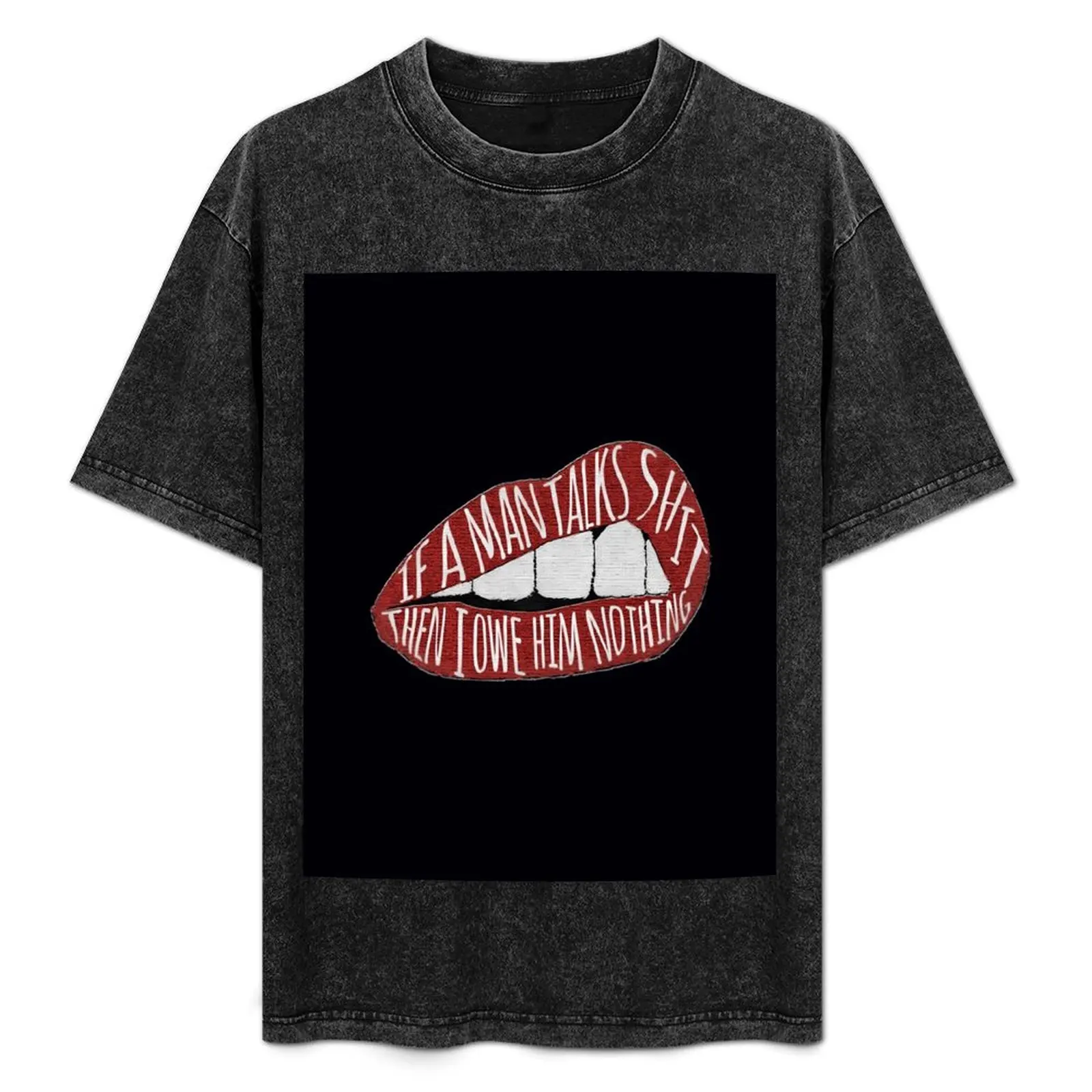

if a man talks sht T-Shirt Casual Fashion Short Sleeve Cotton T-Shirt