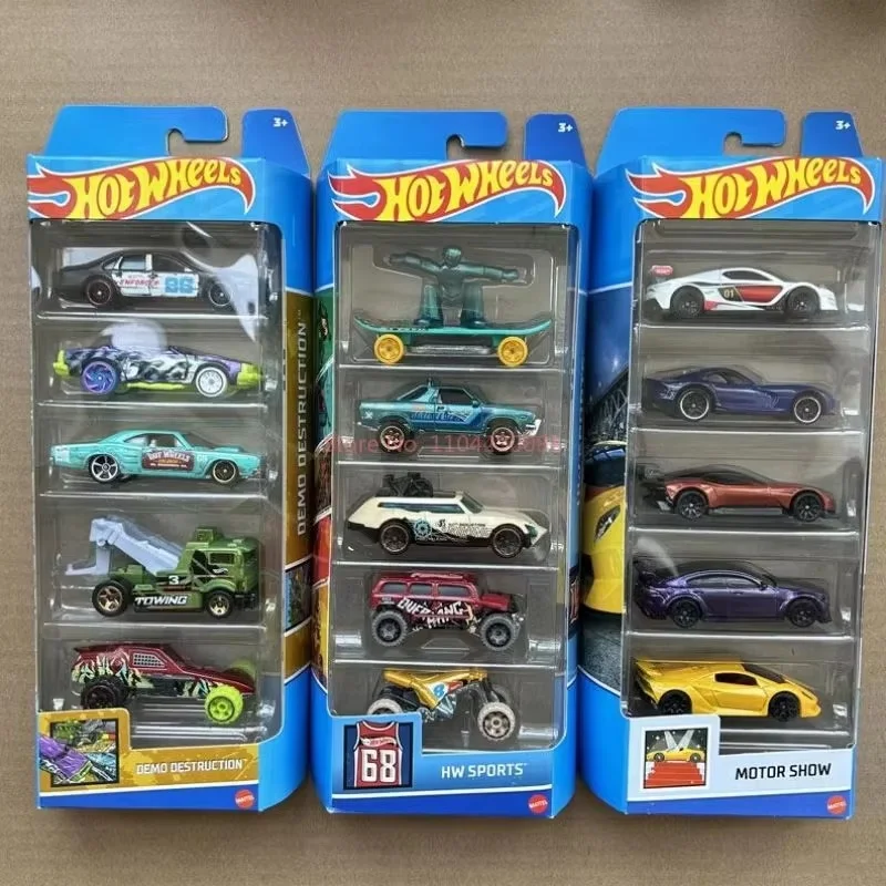 

В наличии Аутентичные Hotwheels Дорожная комбинация 5 машин в упаковке Скорость игрушек для мальчиков Высококачественные модели автомобилей Праздничный крутой подарок