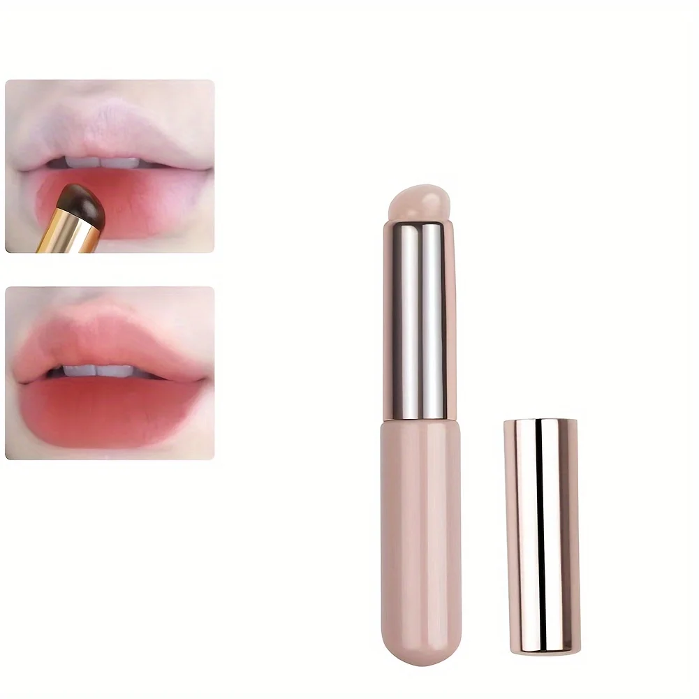 Tragbarer Silikon-Lippenpinsel mit Abdeckung – Mini-Make-up-Applikator, einfach aufzutragen, geeignet für Lippenbalsam, Lippenstift-Hilfswerkzeug