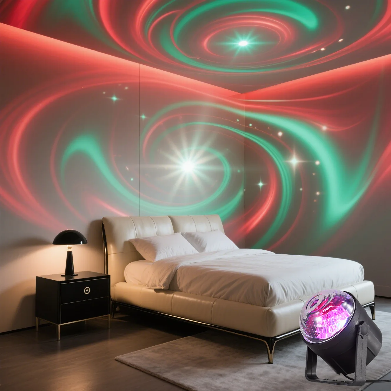 7-режимный светодиодный ночник с дистанционным управлением RGB, звездное небо, USB-разъем, цветной стробоскоп, вращающаяся атмосферная лампа, лампа для шоу в баре на день рождения