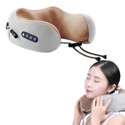 U Shaped Neck Massage Pillow Heating Vibration Kneading Electric Cervical Shoulder Massage Protection Relaxing Massager