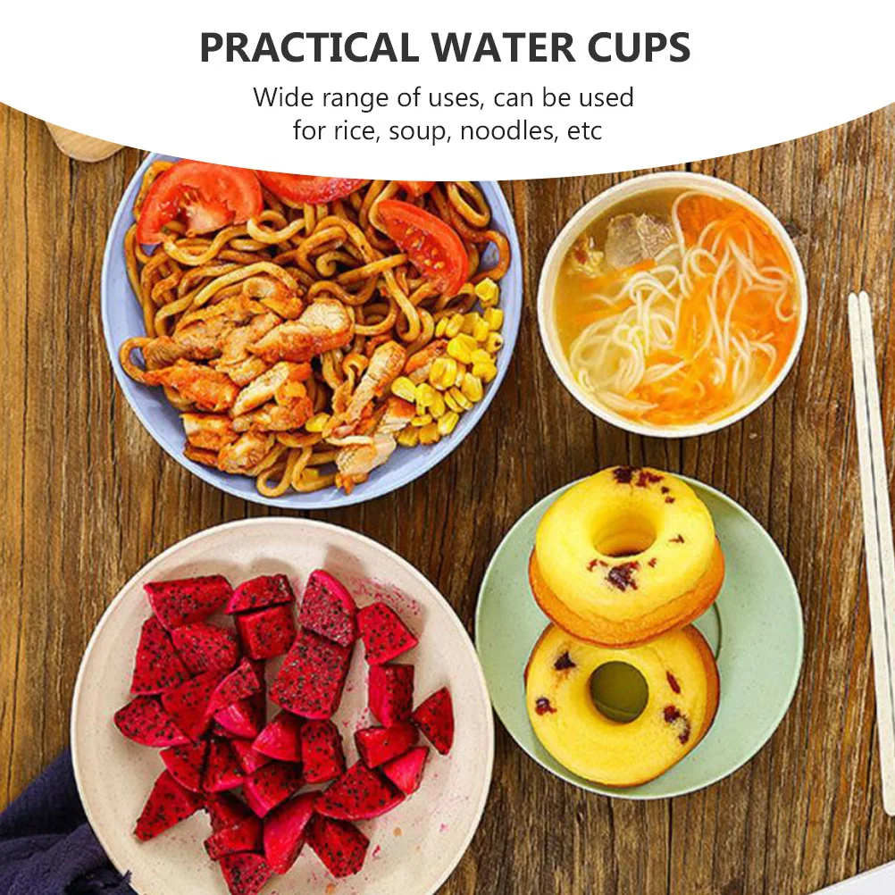 Juego de Cubiertos, Juego de Vajilla de Cocina, Tazones de Comida Gruesos, Estables y Lisos, Fáciles de Limpiar, Tazones Portátiles para Desayuno, para Arroz, Fideos y Sopa