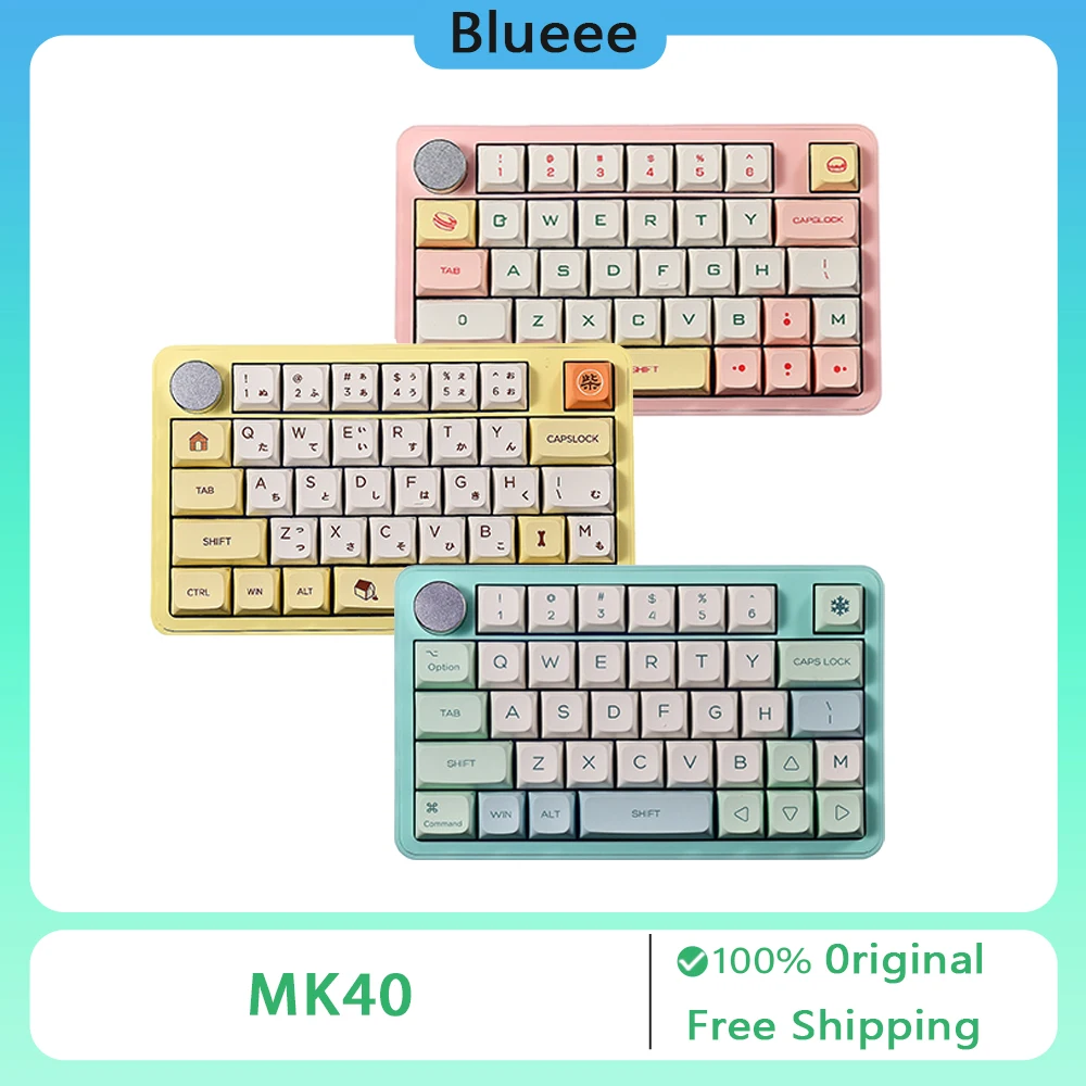 MK40 Mechical Keyboard Wired Knob Macro Programming Customized One-Hand Left-Hand Gaming Keyboard 38Keys Laptop Accessory