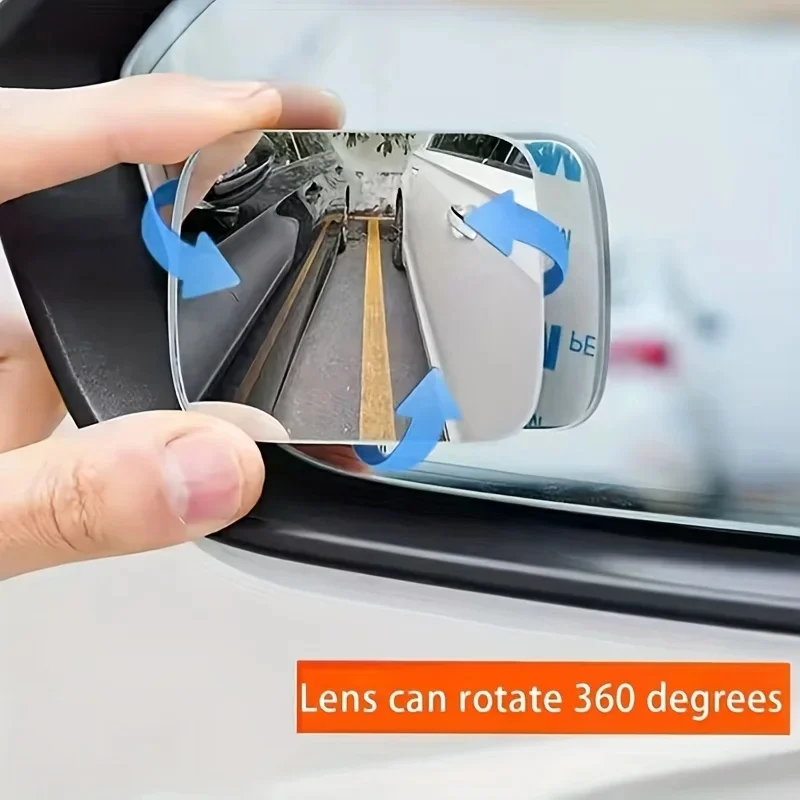 360° Adjustable Wide Angle Convex Blind Spot Mirror, Rimless HD Auxiliary Rear View Parking Mirror for Auto