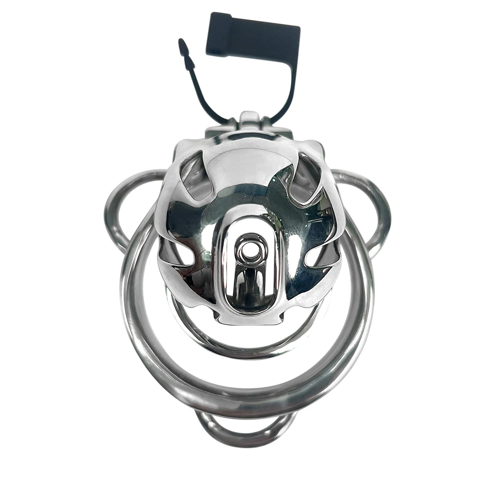 Male wearing birdcage, penis lock, chastity lock, semen lock, abstinence restraint, sexual products
