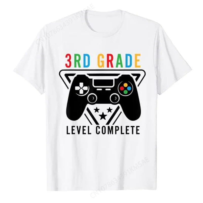 3rd Grade Level Complete Gamer Boys Graduation Gifts T-Shirt Video Gaming Lover Graphic Tee Schoolwear Tops Sons Graduate Gifts