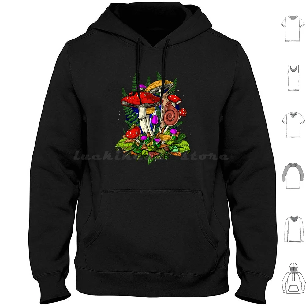 Magic Mushrooms Fungus Hoodie cotton Long Sleeve Hippie Shrooms Psychedelic Magic Mushrooms Festival Psilocybin