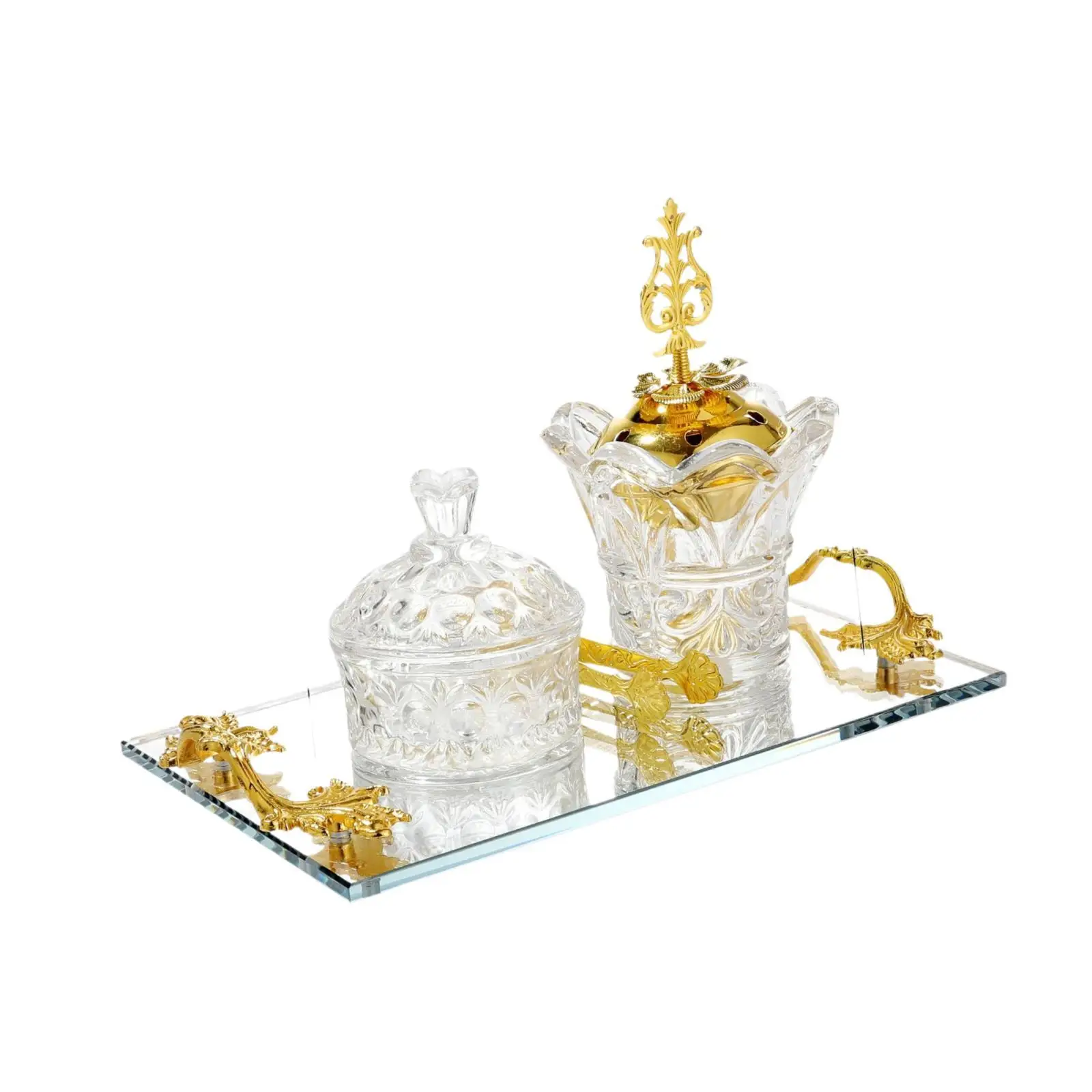 Arabic Incense Burner Incense Holder Set Artwork Middle East Home Office Decor for Meditation Festival Bedroom Office Desktop