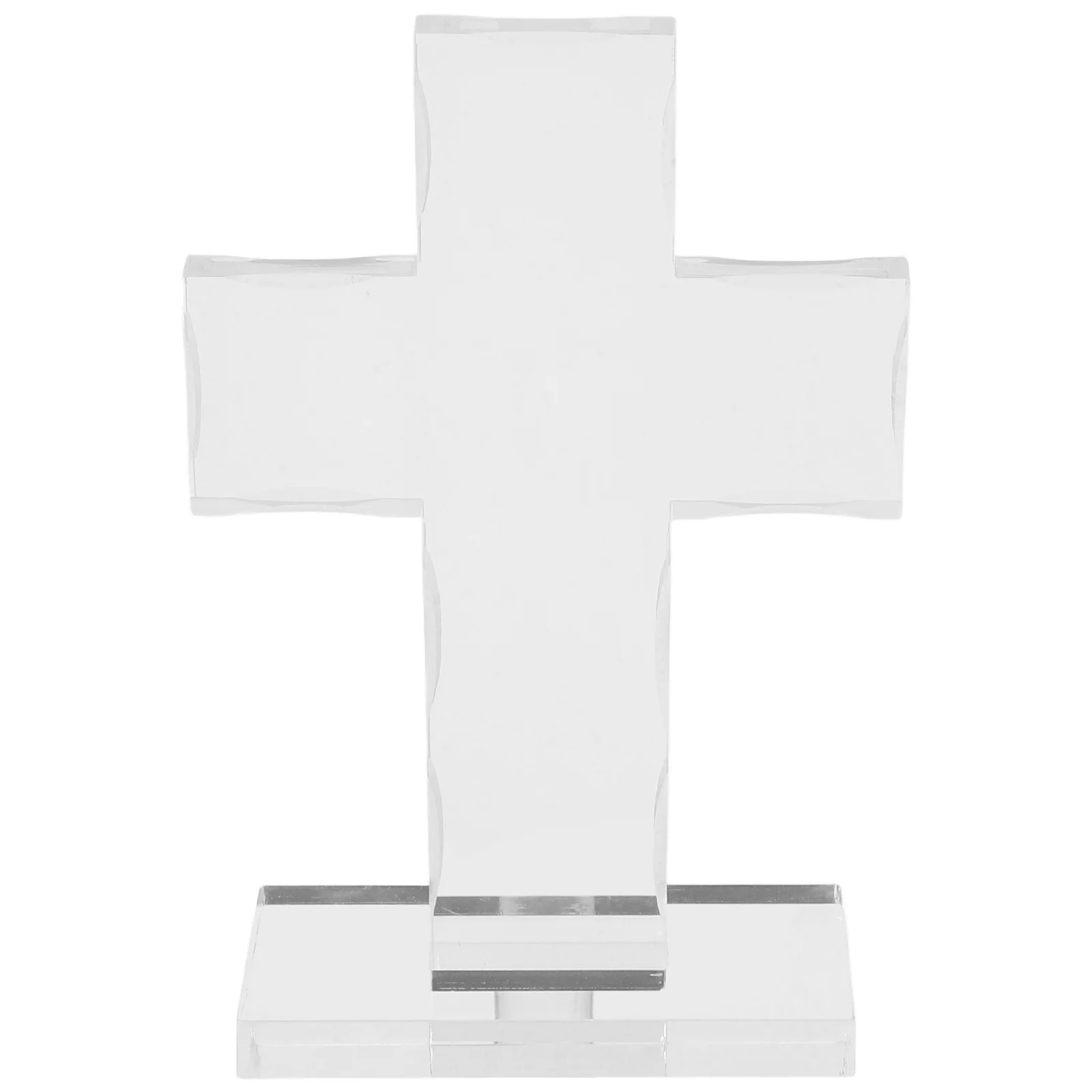 

Modern Acrylic Standing Cross for Tabletop Decor in Churches Homes Offices Clear Resistant Material Secure Stand Artistic Touch