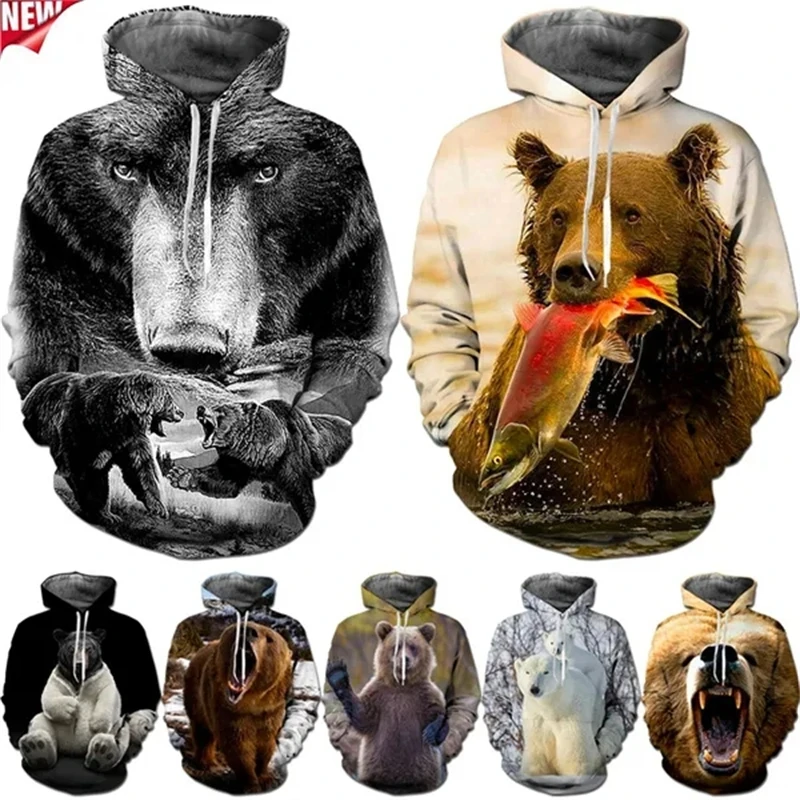 

Autumn SpringNew Men's And Women's 3D Printed Bear Sweatshirt Hoodies Unisex Long Sleeve Fashion Hooded Hoodie Couple Hoodie Top