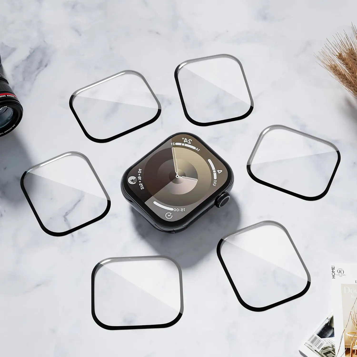 6 Peças para Apple Watch 46mm 45mm 44mm 42mm 41mm 40mm Protetor de Tela em TPU Flexível HD Anti-Risco Série 11 10 9 8 7 6 5 4 SE