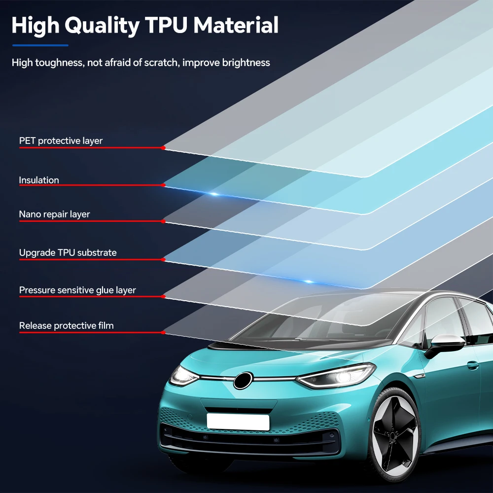Für Volkswagen ID.3 2020-2023 8,5 Mil TPU Lackschutzfolie Karosserie Vorgeschnittener PPF Klarer BH Anti-Kratz-Kit Beständige Abdeckung