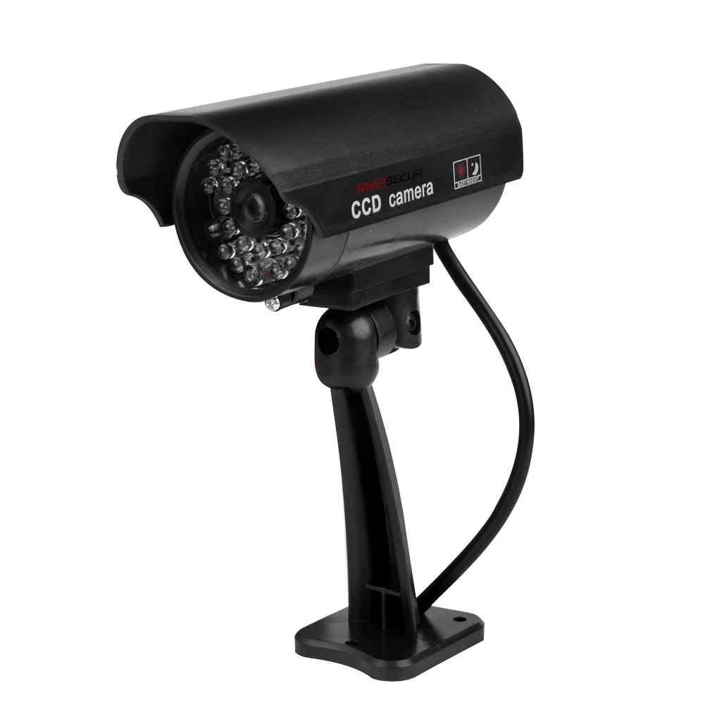 Falsa telecamera di sorveglianza di sicurezza interna per esterni Proiettile ABS Ingegneria Staffa in plastica Simulazione Telecamera fittizia 160x124x85mm