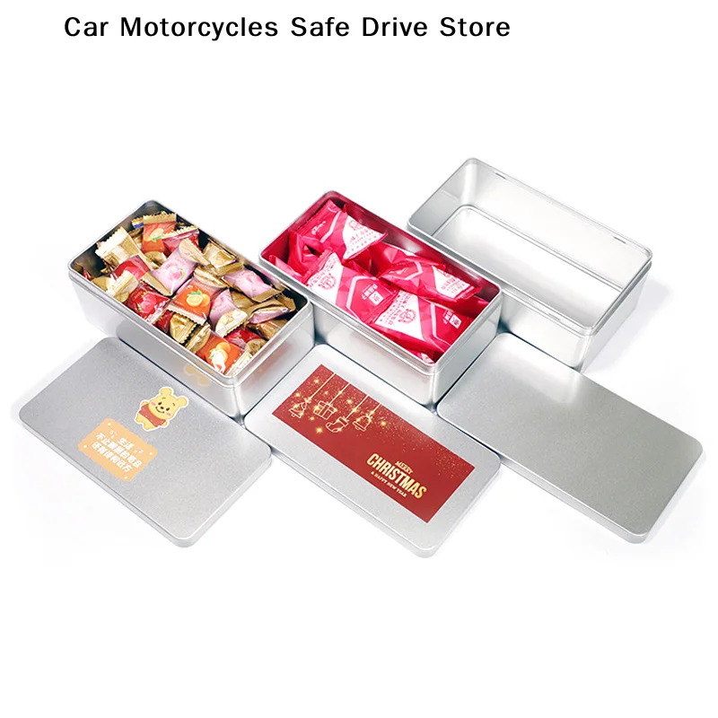 【CM】Mini caja de jabón de hojalata portátil, caja rectangular de metal, pequeña caja cuadrada de almacenamiento para horquillas, joyas, uñas, dulces, monedas y pastillas