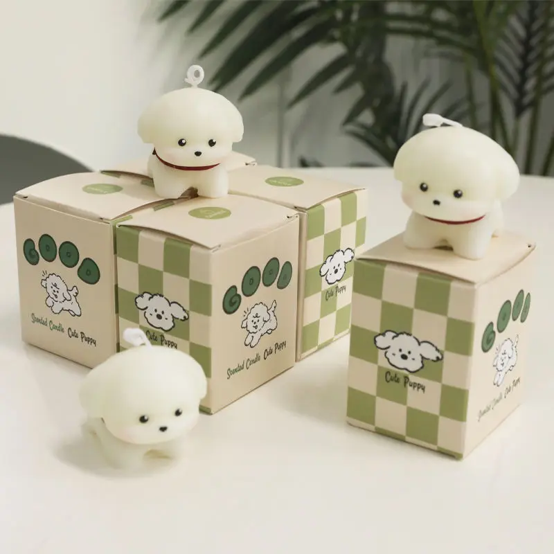 New Aromatherapy Candle Cute Creative Ornament Candle Birthday Gift Bedroom Ornament Couple Decoration Little White Dog Props