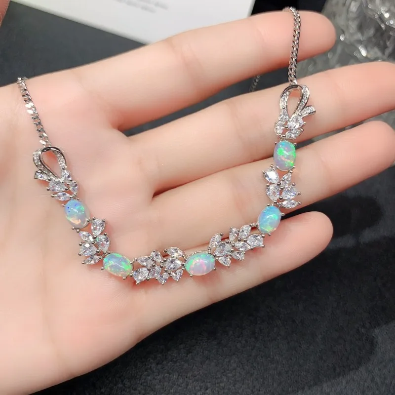 Genuine Natural Australia Opal Pendants Irregular Gemstone Necklace for Women Birthday Engagement Party Fine Jewelry Gift