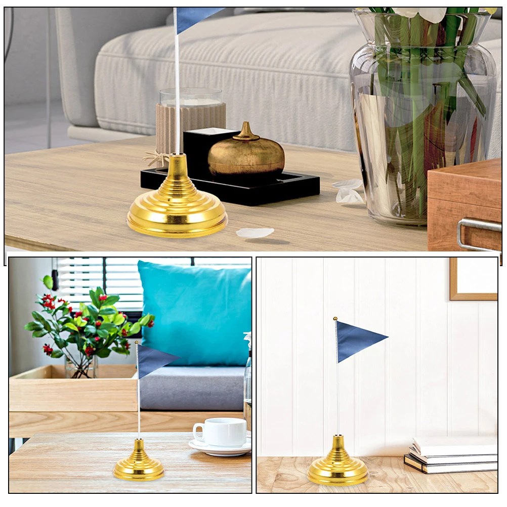 

20 Pcs Round Flagpole Base Mini Plastic Holder for Desk Stand Small Flags Office Decorations Lightweight Display