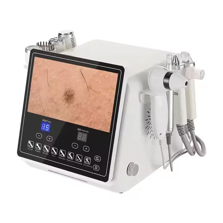 Máquina de microdermoabrasión de diamante de dermoabrasión facial 8 en 1 para limpieza profunda de Estiramiento facial
