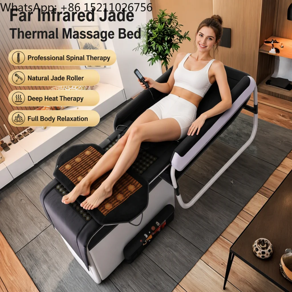 Pop Relax Spa Health Care Infrared Heating Body Massager Electric Spine Therapy Hot Thermal Jade Roller Massage Bed