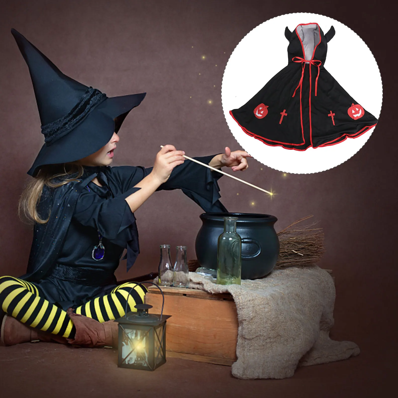 

Demonic Cloak Halloween Costume Clothes for Kids Cape Children Cosplay Outfit Outfits