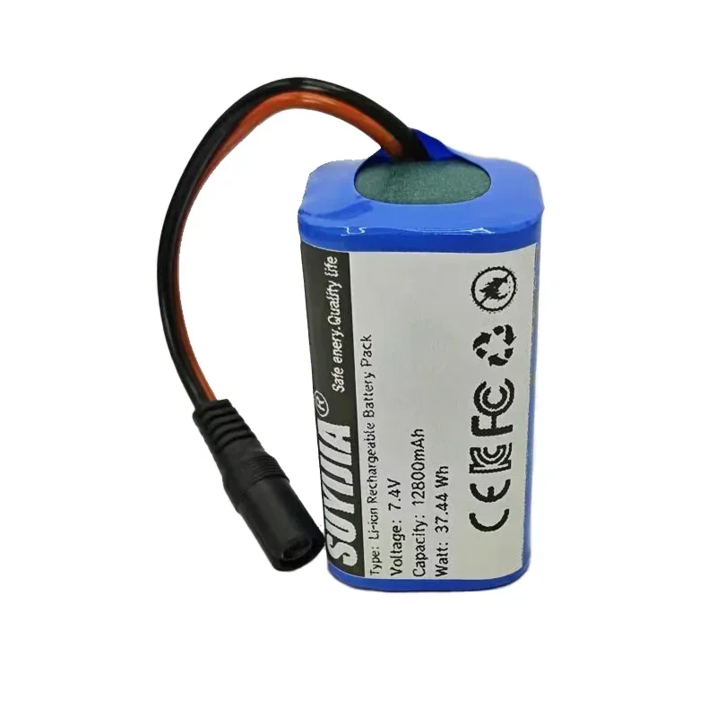 Brand New Lithium-ion Battery 7.4V12800mAh 2S2P Battery Pack Suitable for T188 T888 Remote Control Fish Finder Fishing Bait Boat