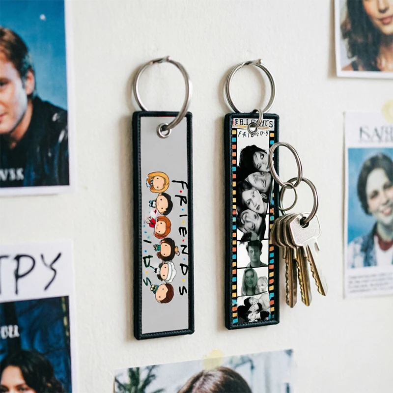 CLASSIC TV Show Friends Woven Key Chain Car Airlines Keychain for Driver Key Chain for Motorcycle Key Jet Tag Embroidery Trinket