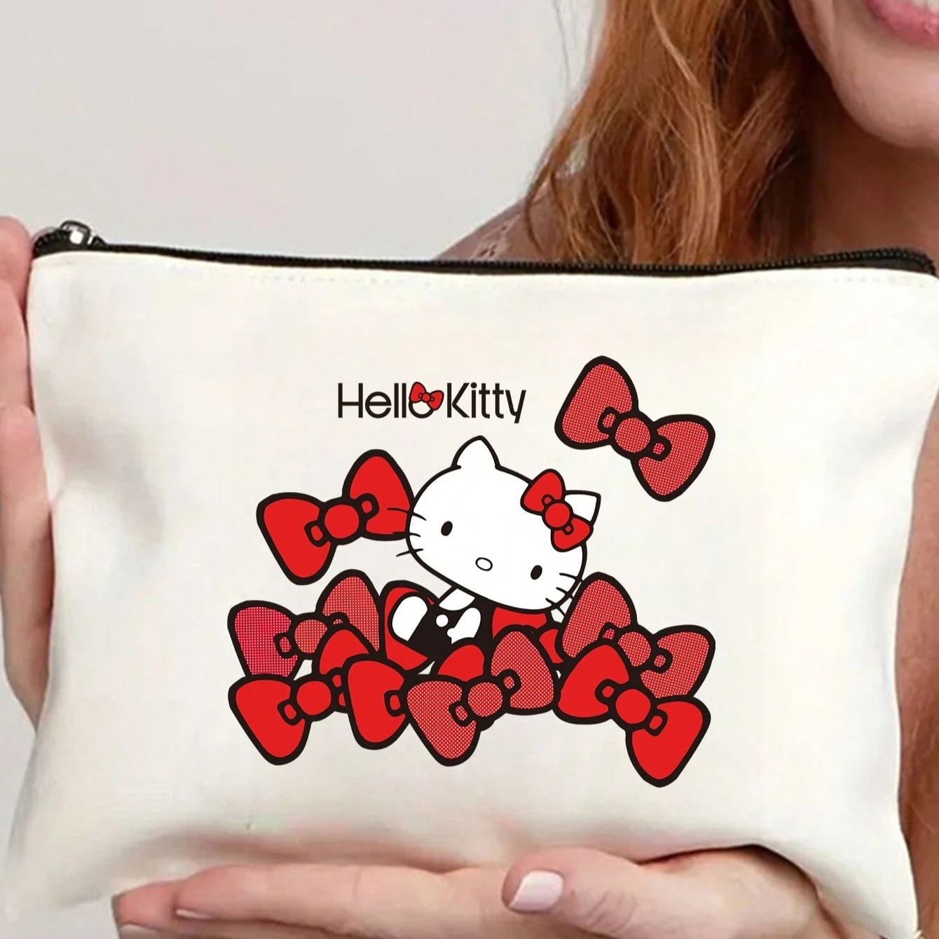 

1 шт. сумка для хранения косметики, простая многофункциональная холщовая сумка с принтом для аксессуаров и украшений для волос.