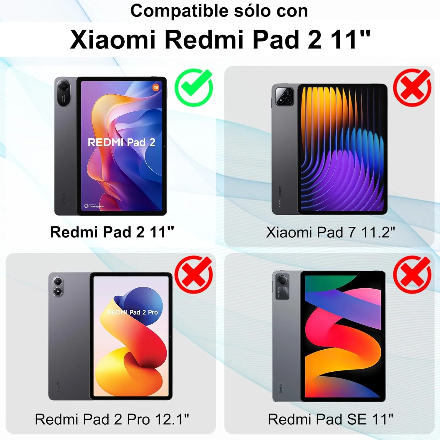 Tablet Case for Redmi Pad 2 (11 inch) 2025 Released Soft Lightweight Foldable with Auto Sleep/Wake Anti-drop Protection Cover
