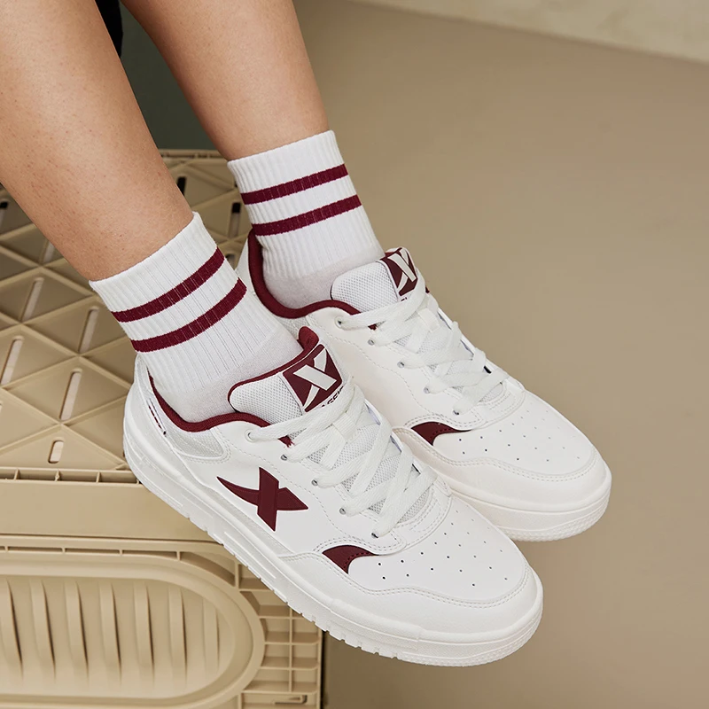 Xtep Skateboarding Shoes For Women 2024 Summer Comfortable Skate Shoes Breathable Outdoor Trekking Support Sneakers 876318310030