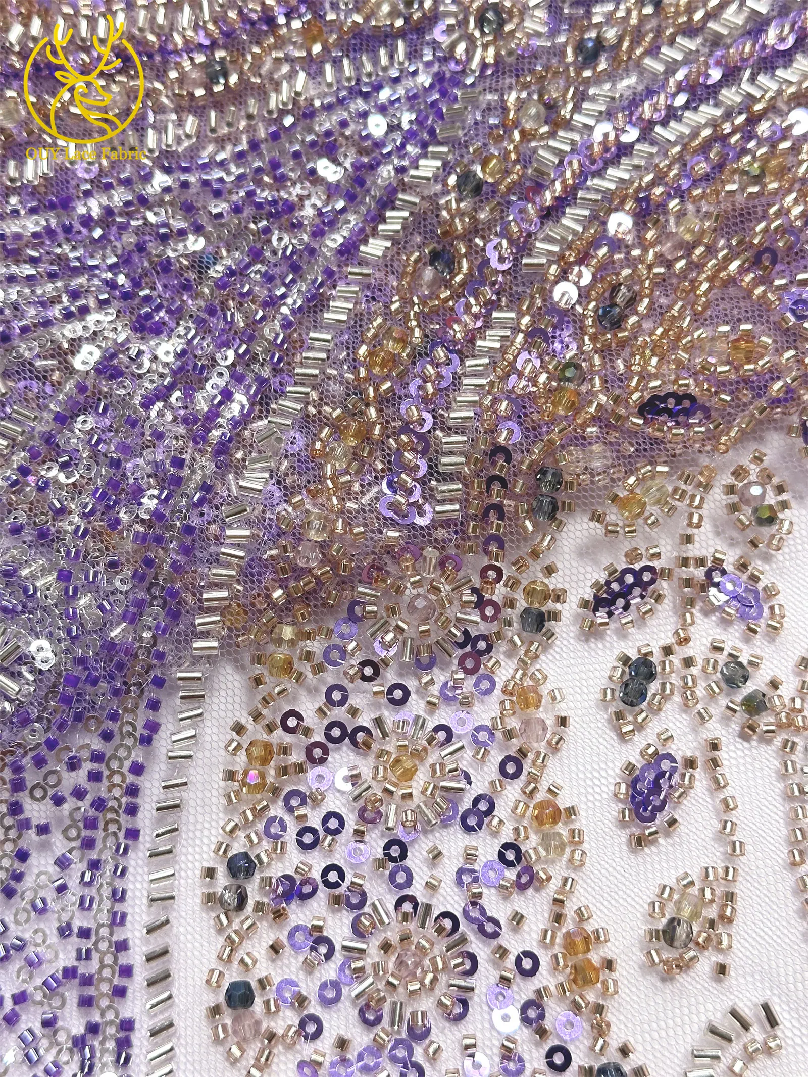 Damen Party- und Hochzeitskleider Afrikanischer Bräutigam Perlenverzierter Spitzenstoff 2026 Hochwertige Französische Nigerianische Pailletten Tüllspitze Stoffe – Detail 14