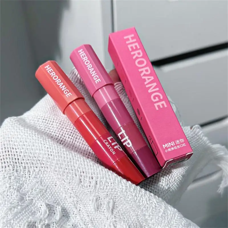 4 Farben in 1 matten Lippenstift Stift Samt Rose lila Lippen tönung Combo langlebige Antihaft-Tasse Lip gloss Set Make-up Kosmetik-Kit