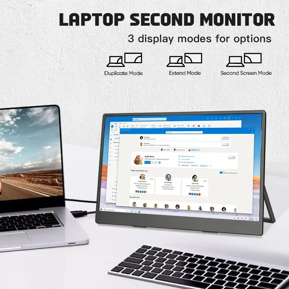 13.3 inch 100% SRGB Widescreen Portable Monitor 1920x1200 IPS USB-C HDMI-Compatible VESA Second Screen Small Lightweight Travel view 5