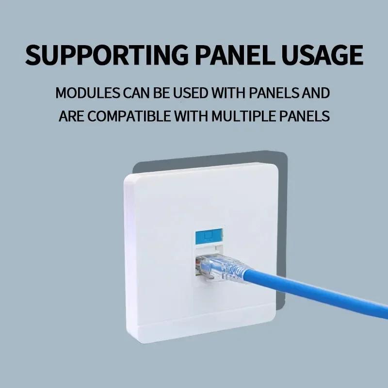 10PCS Cat5e Keystone Jack Tool-Less Connector Adapter Network Ethernet LAN Cable Module for Wall Outlet Data Center Wiring