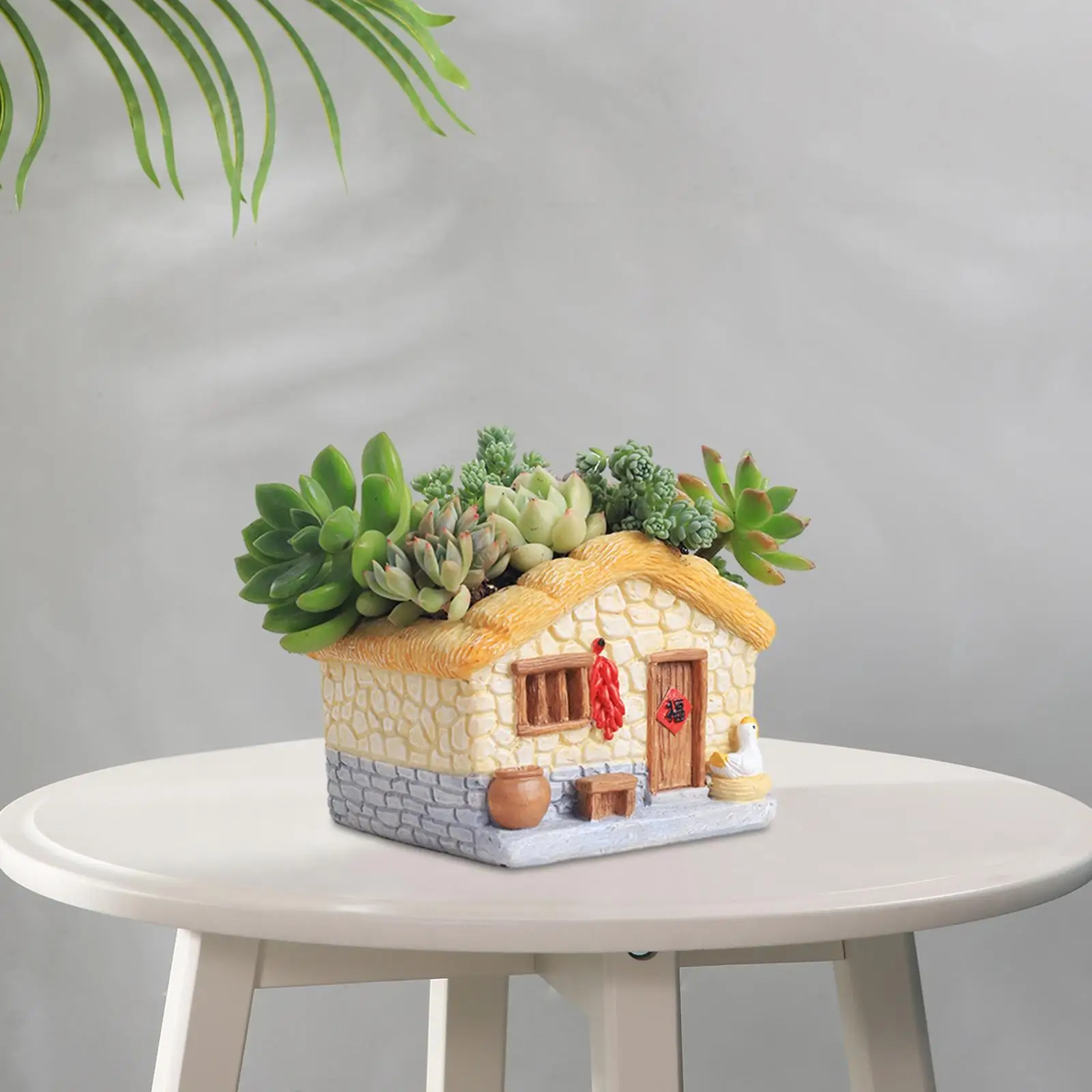 Plant Pot Outdoor Decors Table Centerpiece Bud Vase Bonsai Indoor Plants Resin Sculpture Pen Holder for Home Garden Kitchen Desk