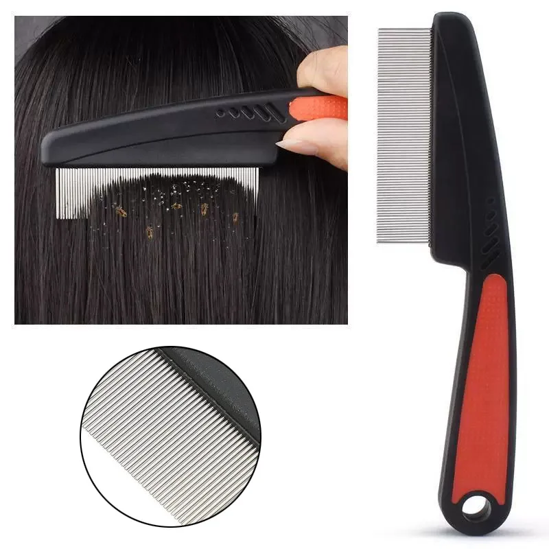 Stainless Steel Dandruff Comb Fine Tooth Dandruff Removal Comb Metal Lice Comb Scalp Massage Grooming Tool Head Lice Nit Removal
