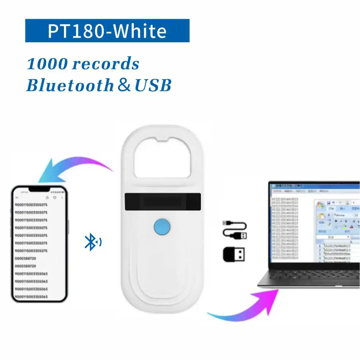 Bluetooth Iso11784/5 Fdx-b Tier Haustier Id Reader Chip Transponder USB Rfid Handheld Microchip Scanner Für Hund, katzen, pferd