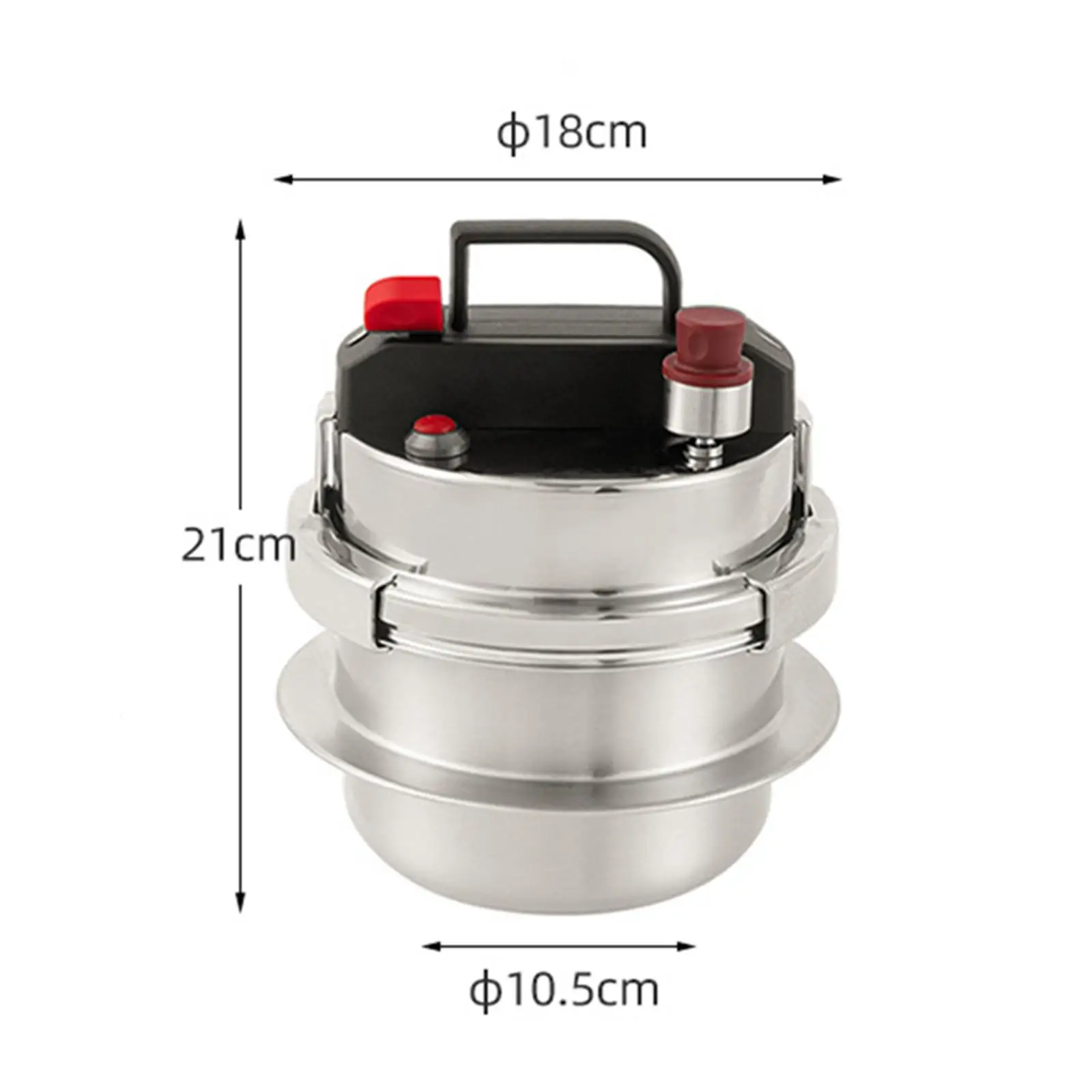 Compact Stainless Steel Pressure Cooker for Versatile Cooking, 6L Capacity